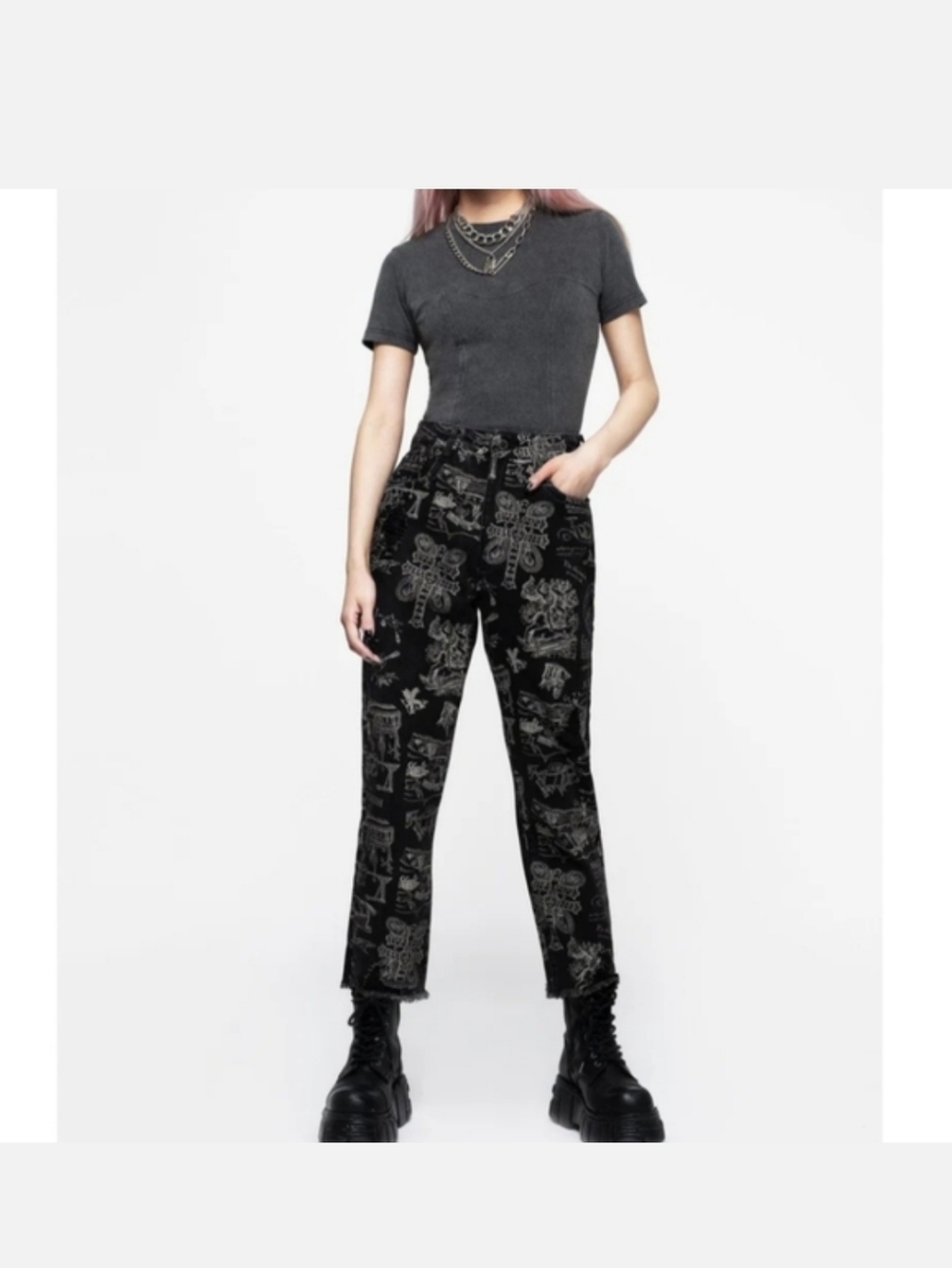 Disturbia Heresy High Rise Distressed Grunge Whimsigoth Jeans